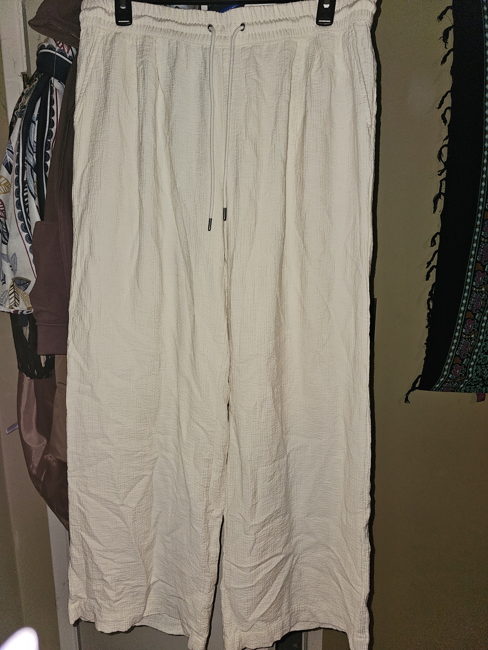 a new day Cream Drawstring Wide-Leg Pants